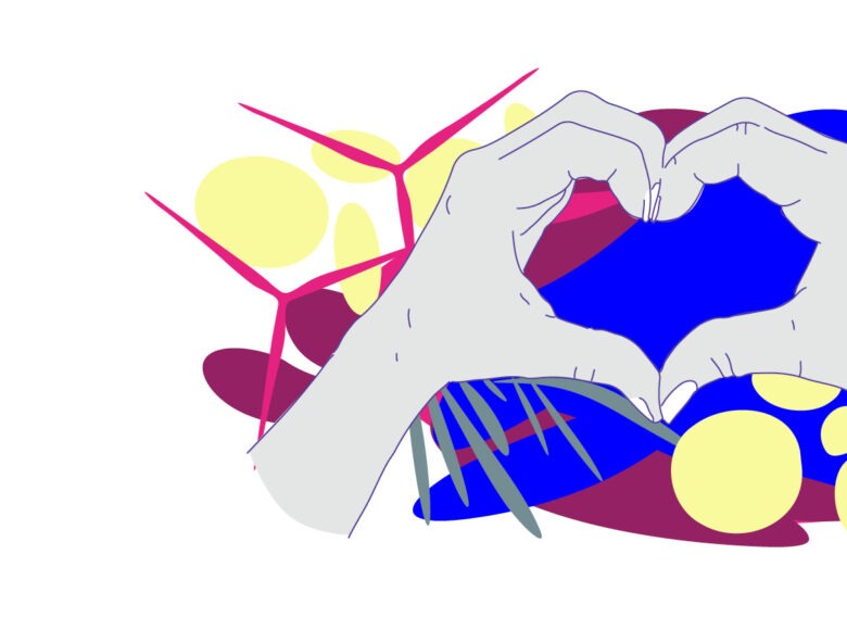 Illustration: Zwei Hände formen ein Herz.